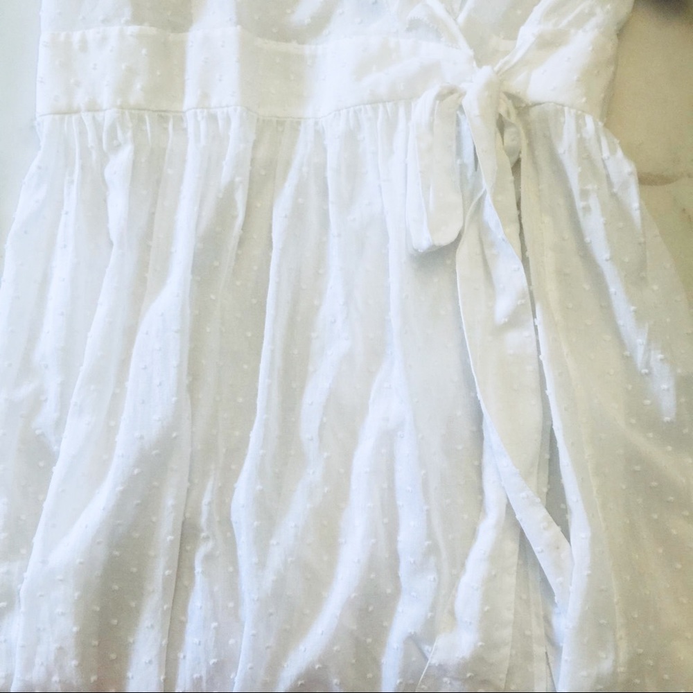 J Crew Fontana Swiss-Dot Wrap drees white Sz 12 - Picture 6 of 8